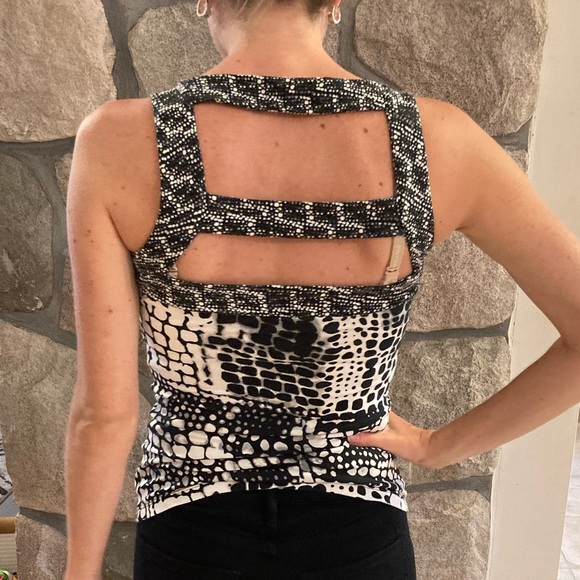 NWOT Express Snakeskin Cutout Back Top - Picture 1 of 5